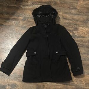 Gap Women's Black Hooded Coat size L